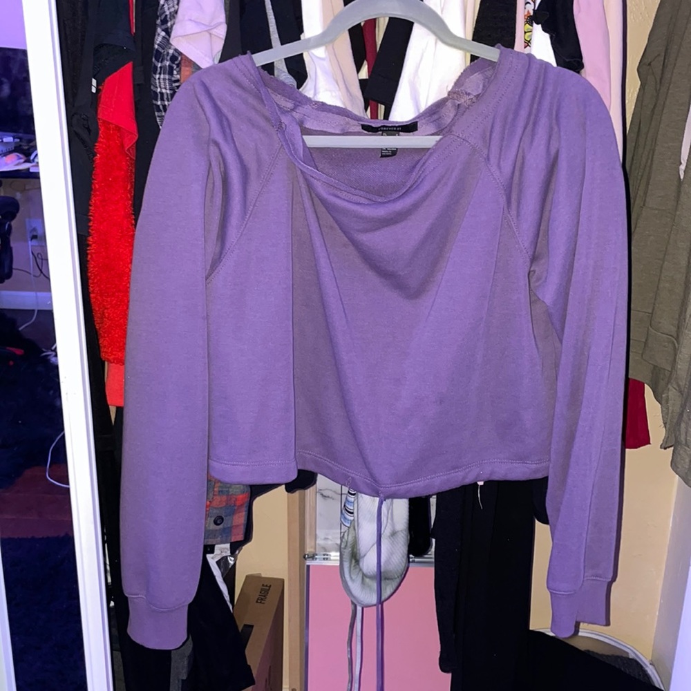 purple crewneck
